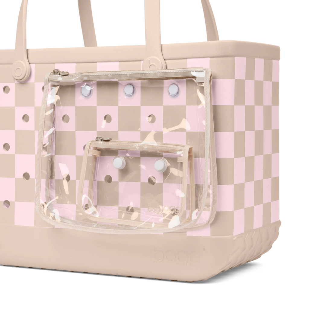 Original Bogg Bag - Checkered Linen\/ Pink Marshmallow