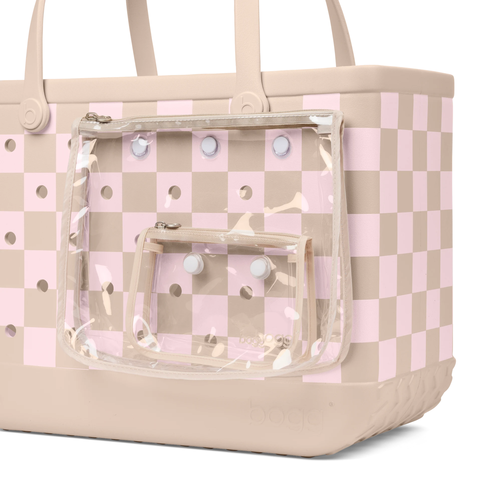 Original Bogg Bag - Checkered Linen\/ Pink Marshmallow