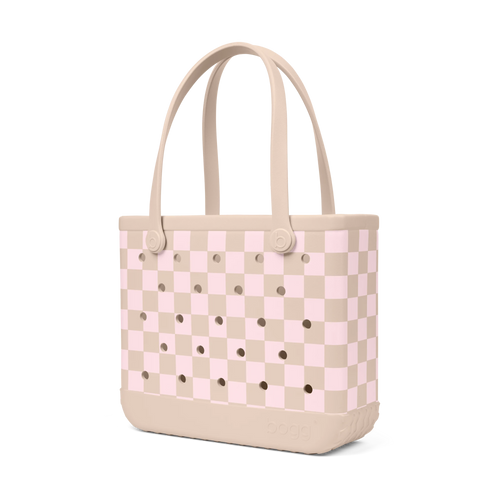 Baby Bogg Bag - Checkered Linen\/ Pink Marshmallow