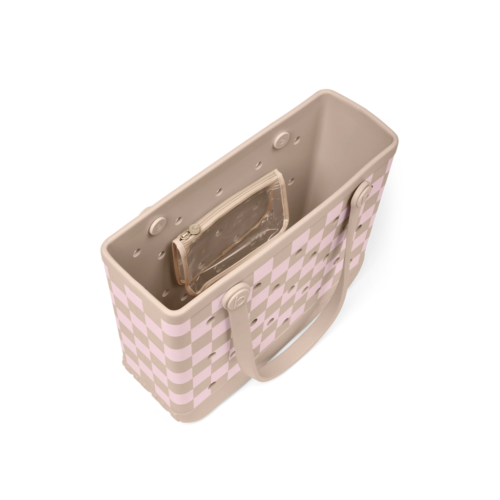 Baby Bogg Bag - Checkered Linen\/ Pink Marshmallow