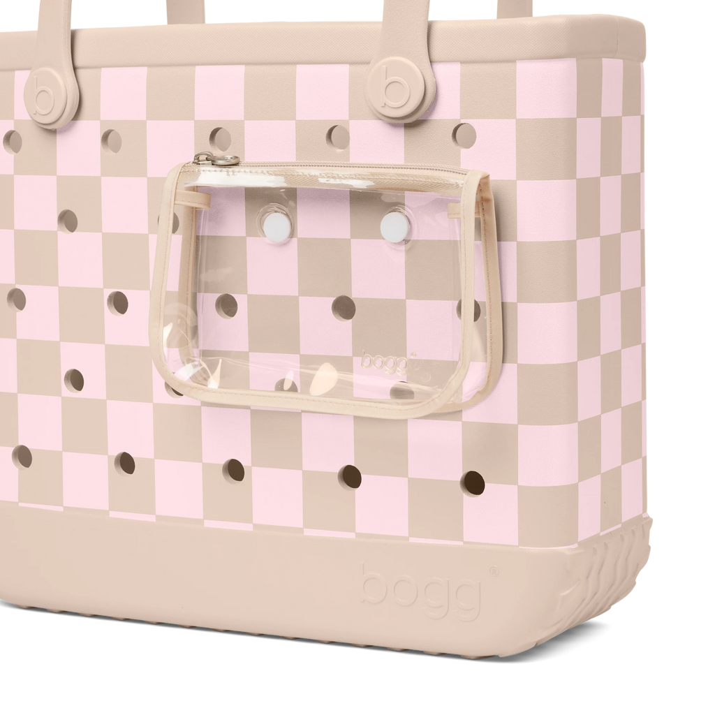 Baby Bogg Bag - Checkered Linen\/ Pink Marshmallow