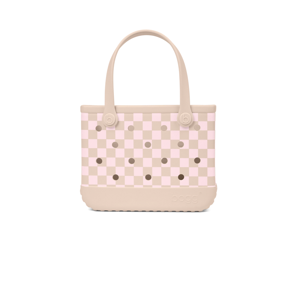 Bitty Bogg Bag - Checkered Linen\/ Pink Marshmallow
