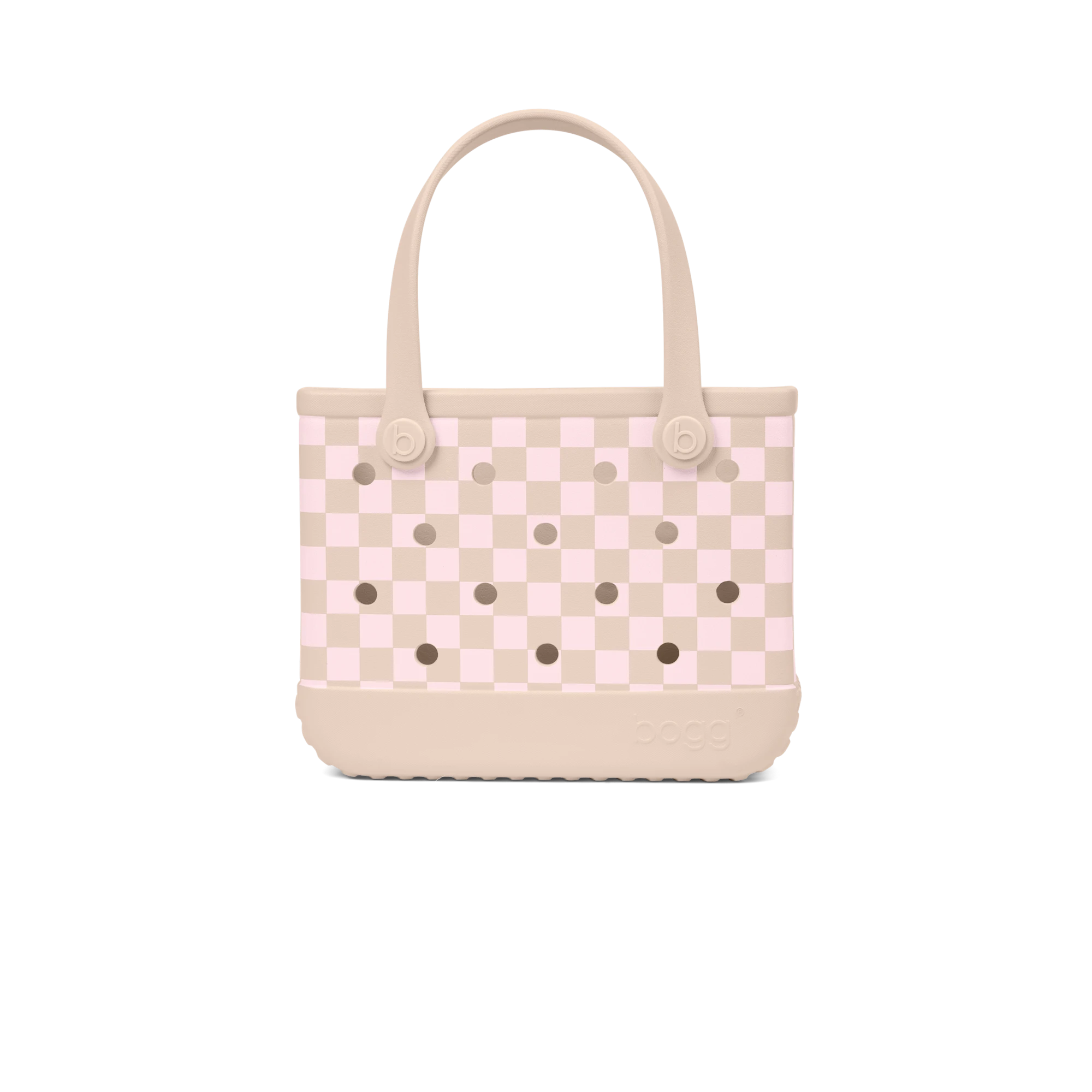 Bitty Bogg Bag - Checkered Linen\/ Pink Marshmallow