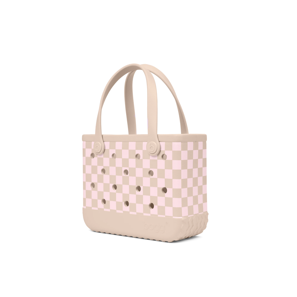 Bitty Bogg Bag - Checkered Linen\/ Pink Marshmallow