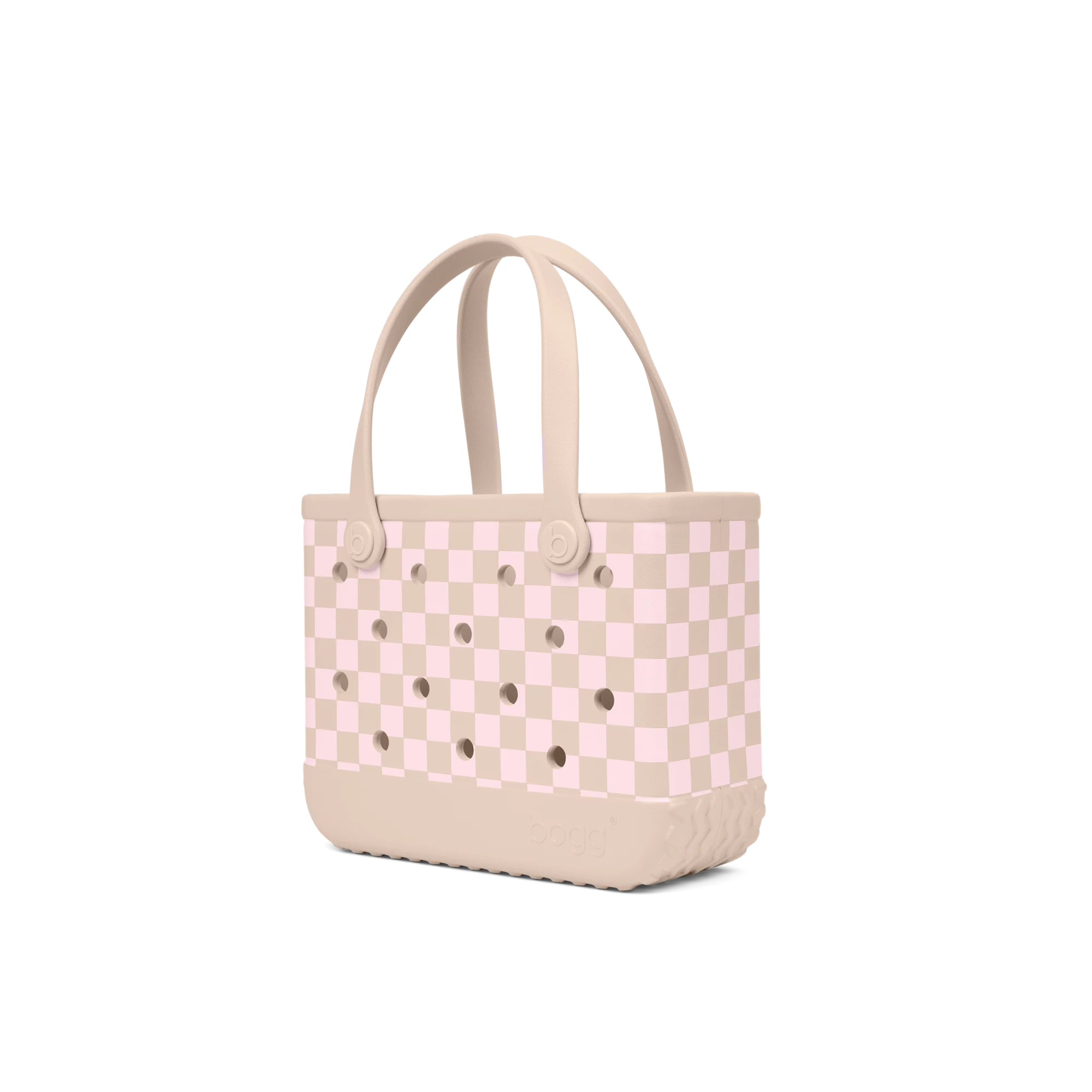 Bitty Bogg Bag - Checkered Linen\/ Pink Marshmallow