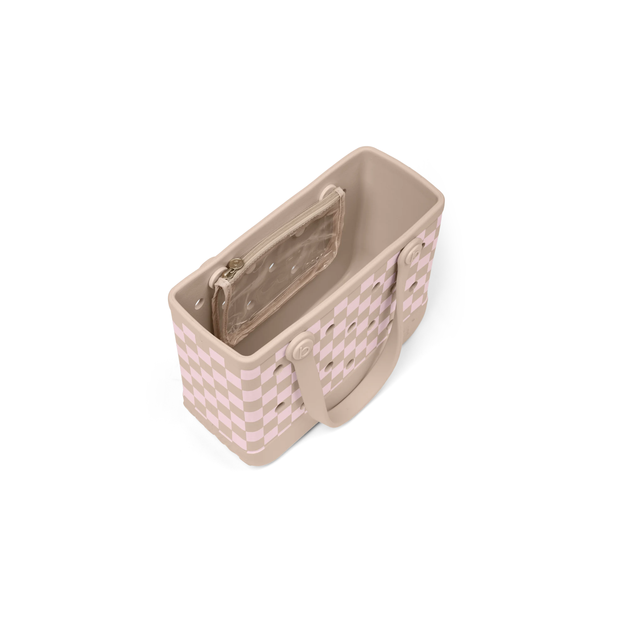 Bitty Bogg Bag - Checkered Linen\/ Pink Marshmallow